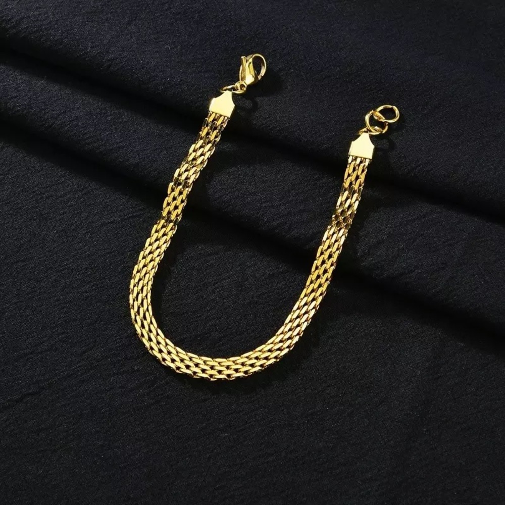 Stainless Steel Chunky Twisted Rope Chain Bracelet - Picture 9 of 9